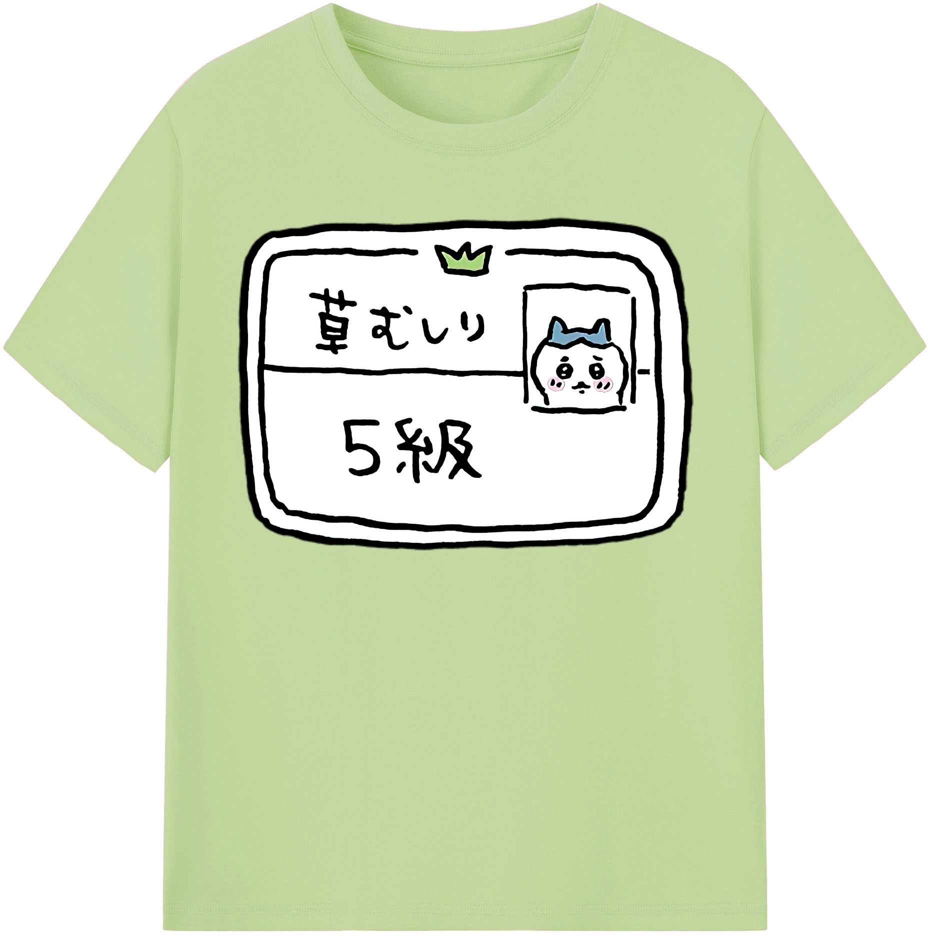 （画像用） ちいかわ ハチワレ Chii-kawa hachiware 綿100％半袖Tシャツ（フロントプリント）